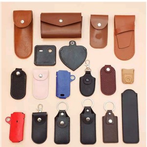 Leather key buckle, USB drive leather case, various small leather items, leather wallet card case