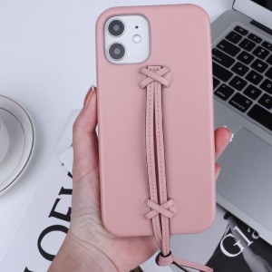 The new Apple iPhone 15 minimalist solid color genuine leather phone case features a full leather strap carrying case and a 360 degree full wrap anti fall and collision phone case